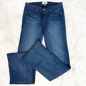 PAIGE DARK DENIM SKYLINE BOOT CUT JEANS SZ 28